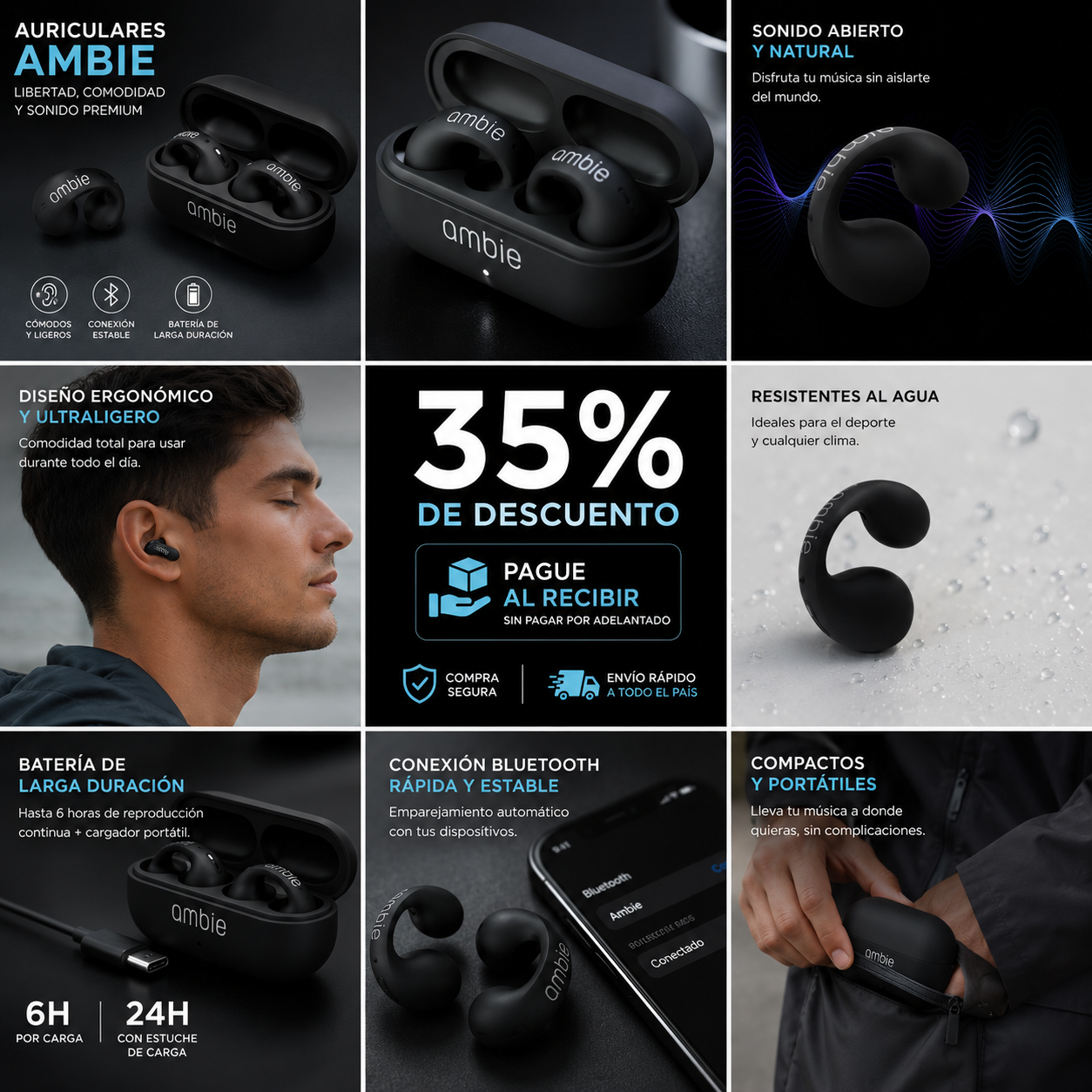 Auriculares Bluetooth pendiente Ambi